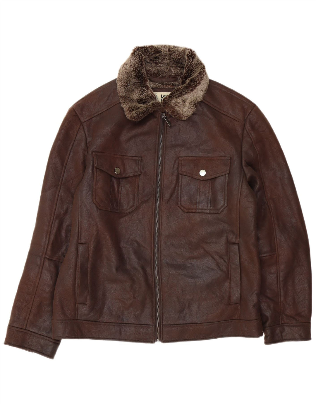 Jaqueta London Fog Mens Heritage Sherpa Reino Unido 38 Acrílico Marrom Médio