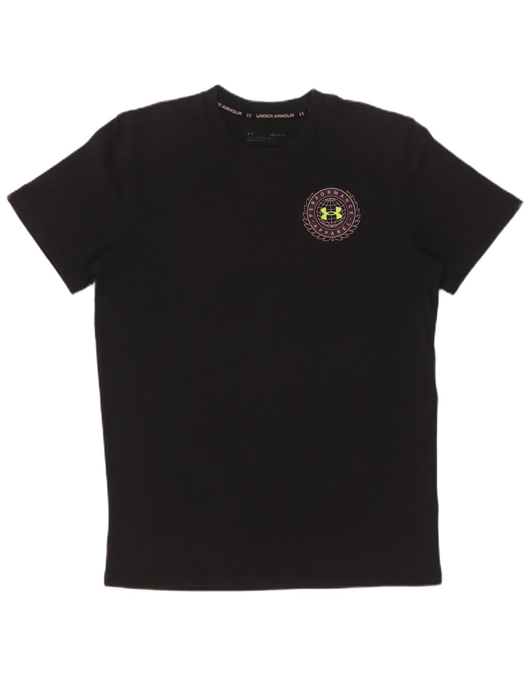 Under Armour Camiseta masculina gráfica top pequeno algodão preto