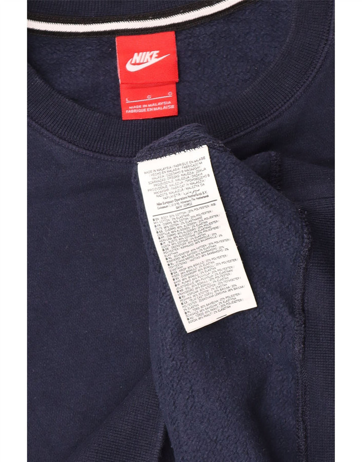 Moletom masculino Nike Jumper grande algodão azul marinho