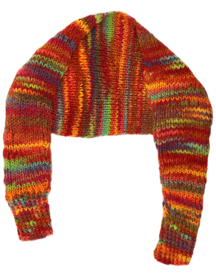 Bolero feminino vintage de grandes dimensões UK 14 listrado médio multicolorido
