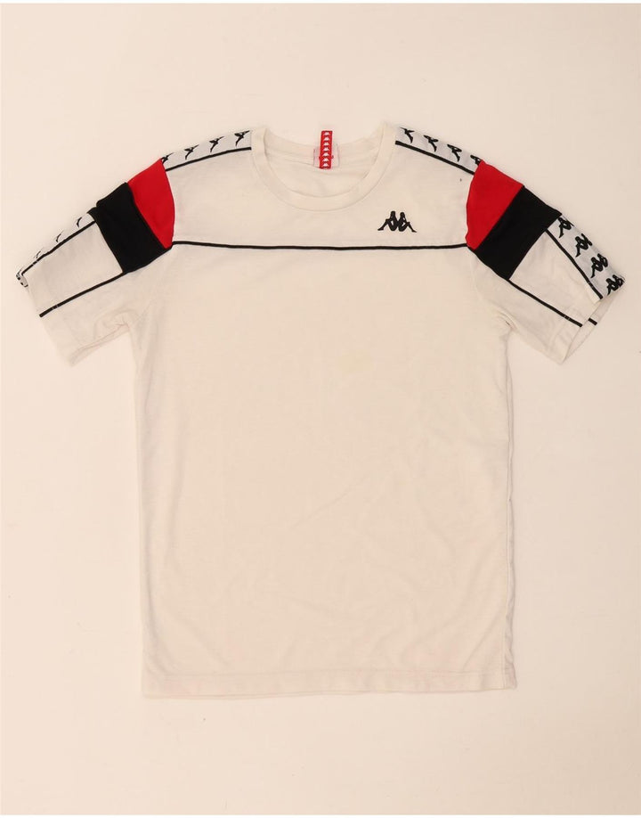 Camiseta gráfica masculina Kappa Top médio branco colorblock