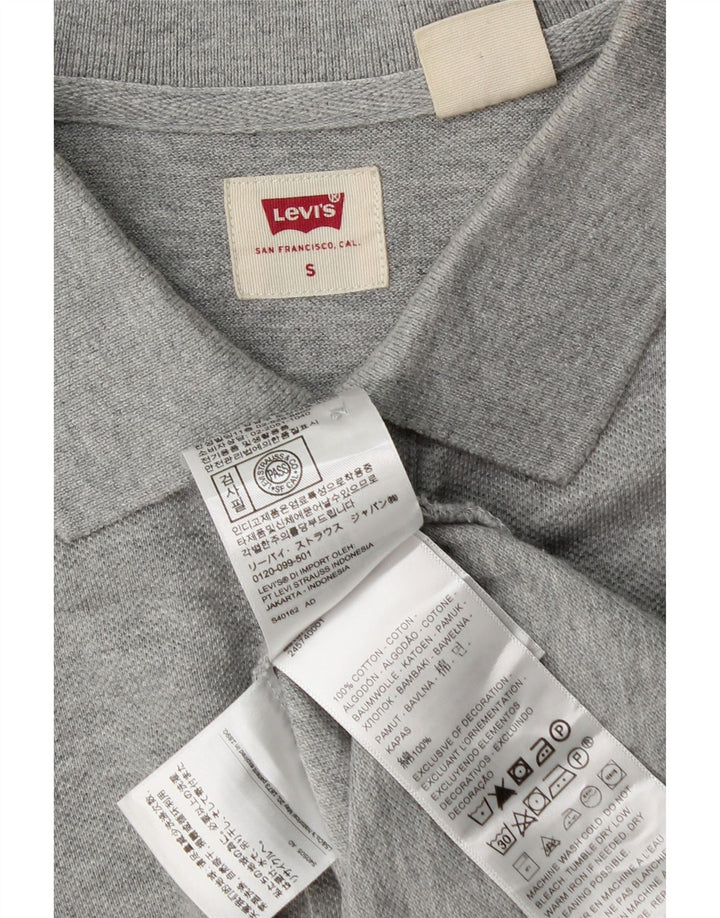 Camisa polo masculina Levi's pequena cinza algodão
