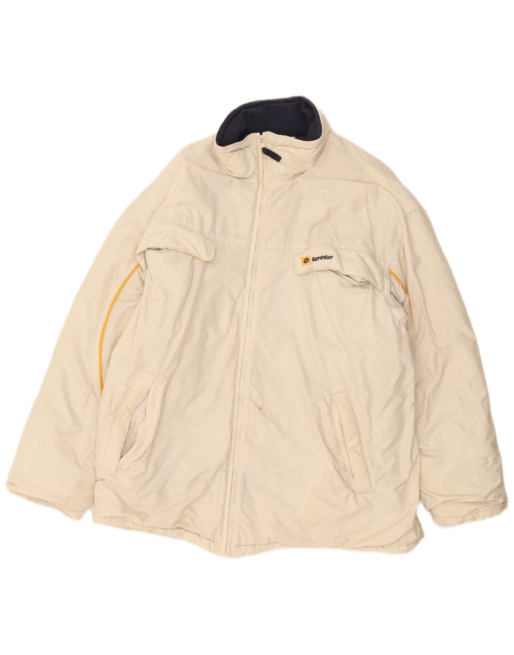 Jaqueta corta-vento masculina Lotto UK 38 médio off white nylon