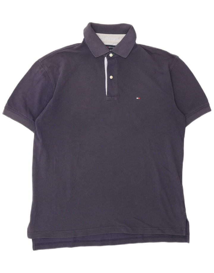 Camisa polo masculina TOMMY HILFIGER médio algodão azul marinho