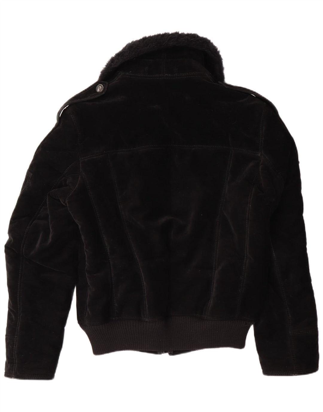 Jaqueta Sherpa feminina VINTAGE UK 12 viscose preta média