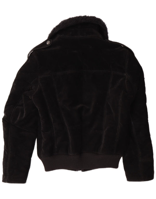 Jaqueta Sherpa feminina VINTAGE UK 12 viscose preta média