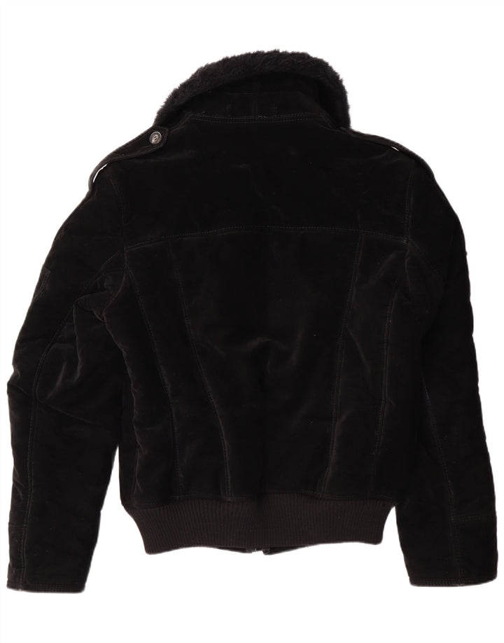 Jaqueta Sherpa feminina VINTAGE UK 12 viscose preta média