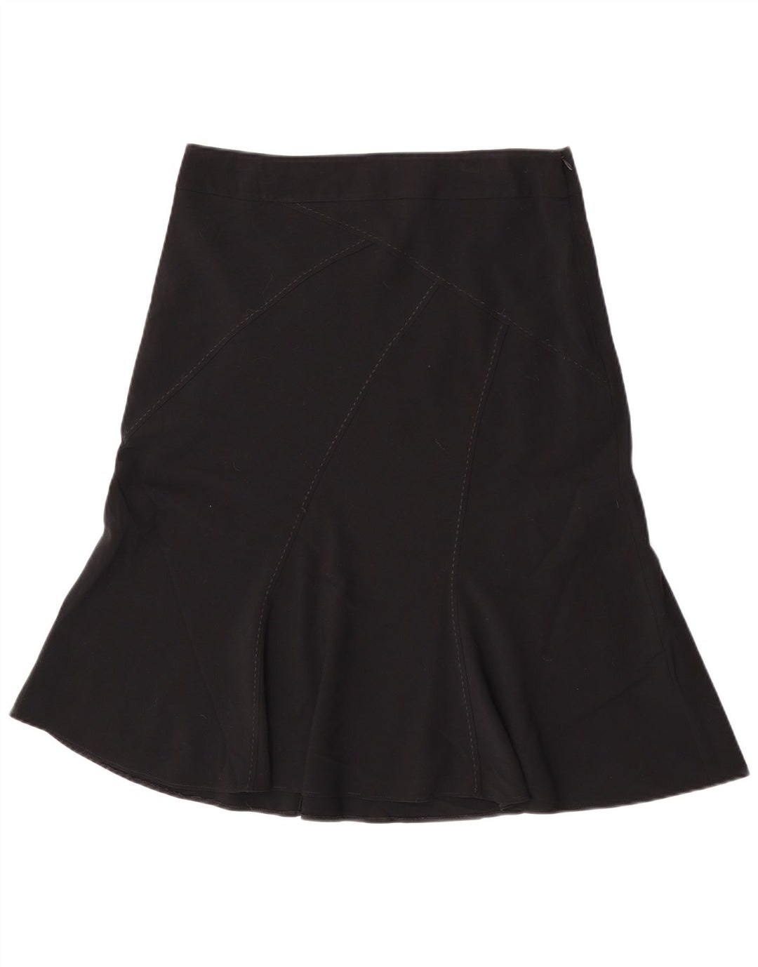 Saia trompete feminina Marks & Spencer UK 14 grande W32 poliéster preto