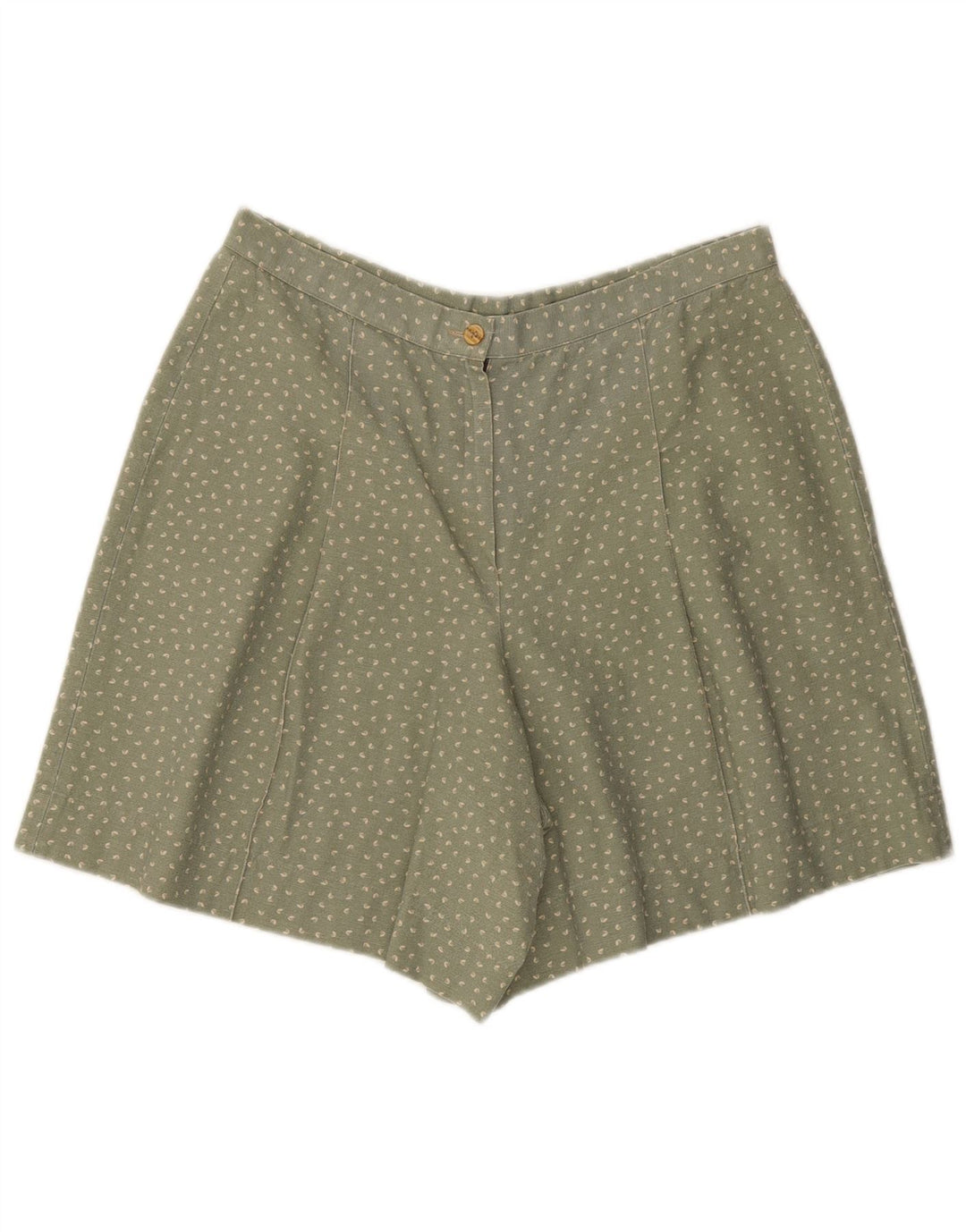 Shorts casual feminino vintage grande W34 verde manchado