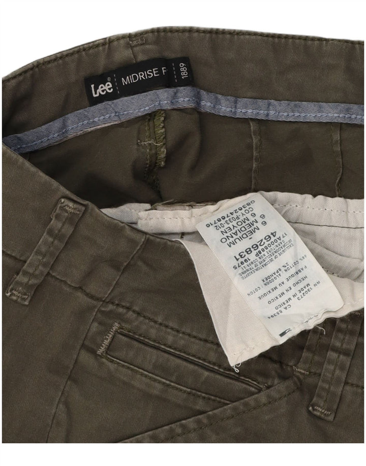 LEE Shorts feminino casual de cintura média US 6 médio W30 algodão cáqui