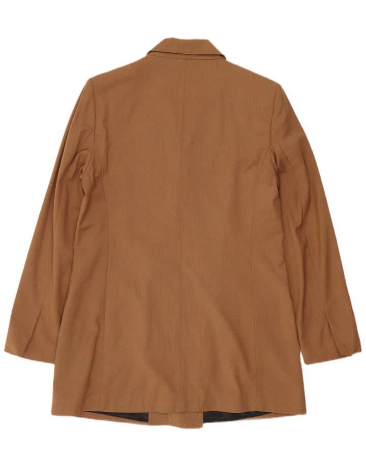 Jaqueta blazer feminina Zara Longline Double Breasted Reino Unido 12 marrom médio