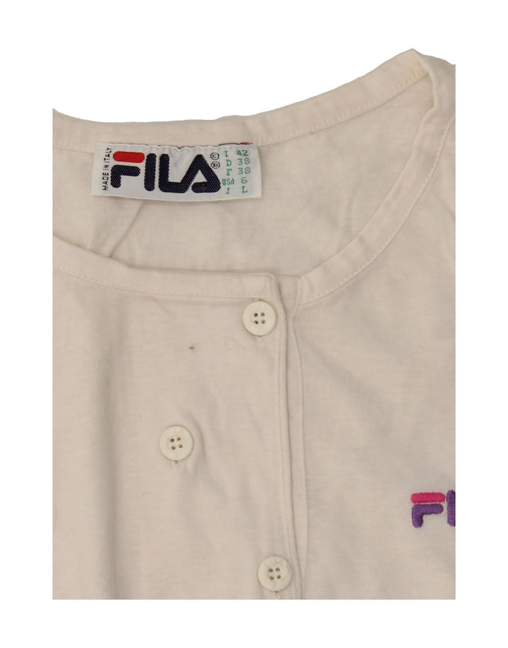 FILA Womens Vest Top IT 42 Medium White Colourblock Vintage Fila and Second-Hand Fila from Messina Hembry 