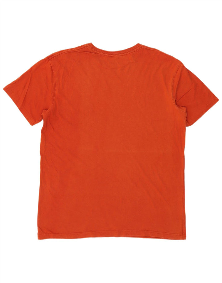 Camiseta masculina Quiksilver Regular Fit com estampa gráfica de algodão laranja médio
