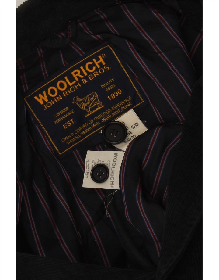 Jaqueta blazer masculina de veludo cotelê Woolrich com 3 botões Reino Unido 36 algodão azul marinho pequeno