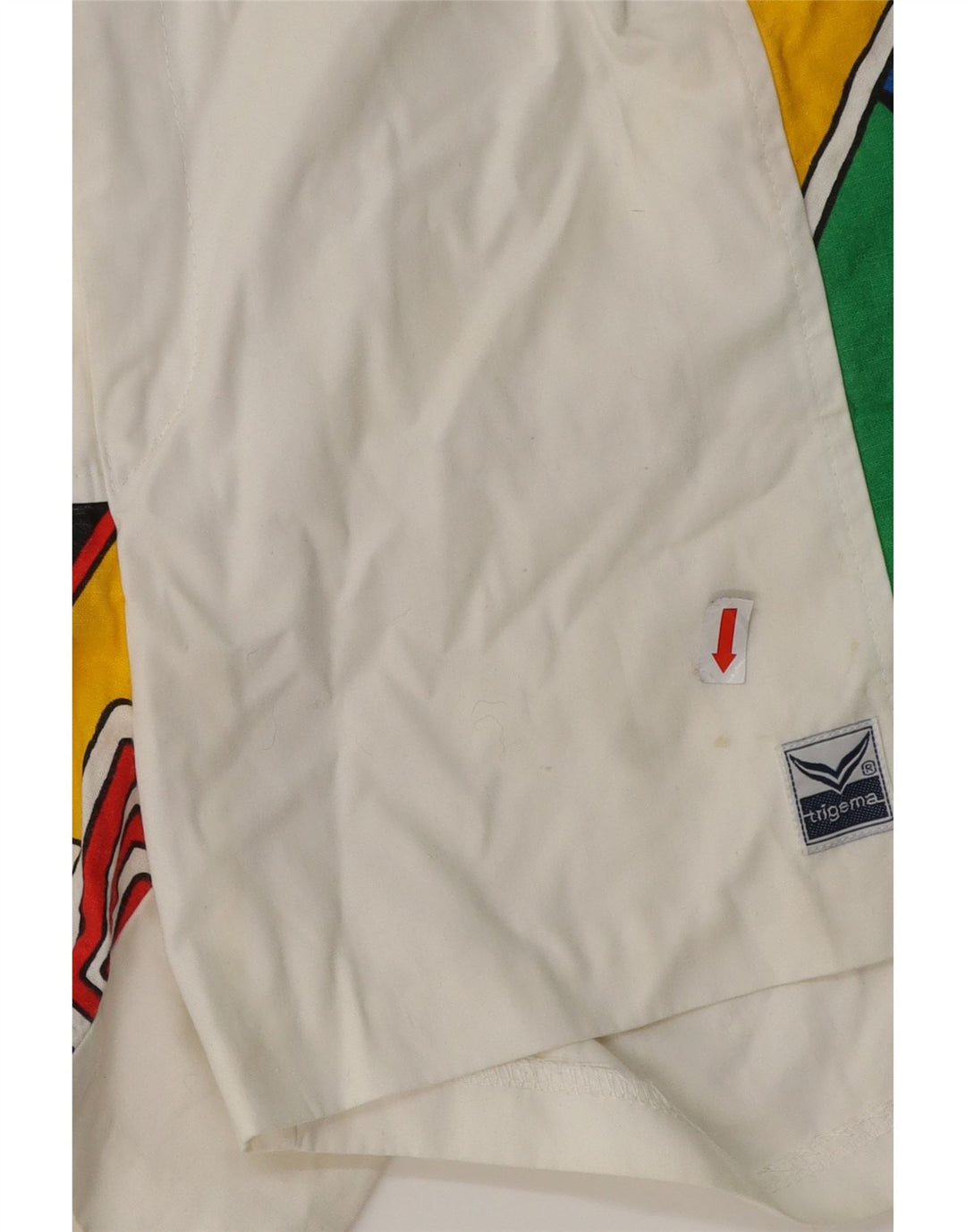 TRIGEMA Mens Chino Shorts IT 52 XL W36 Algodão Geométrico Branco