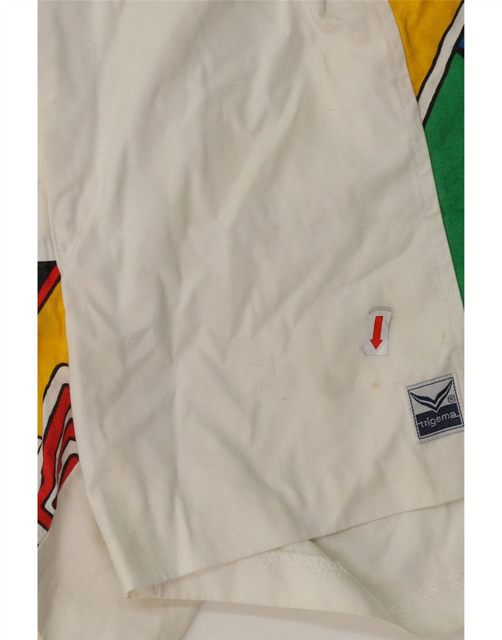 TRIGEMA Mens Chino Shorts IT 52 XL W36 Algodão Geométrico Branco