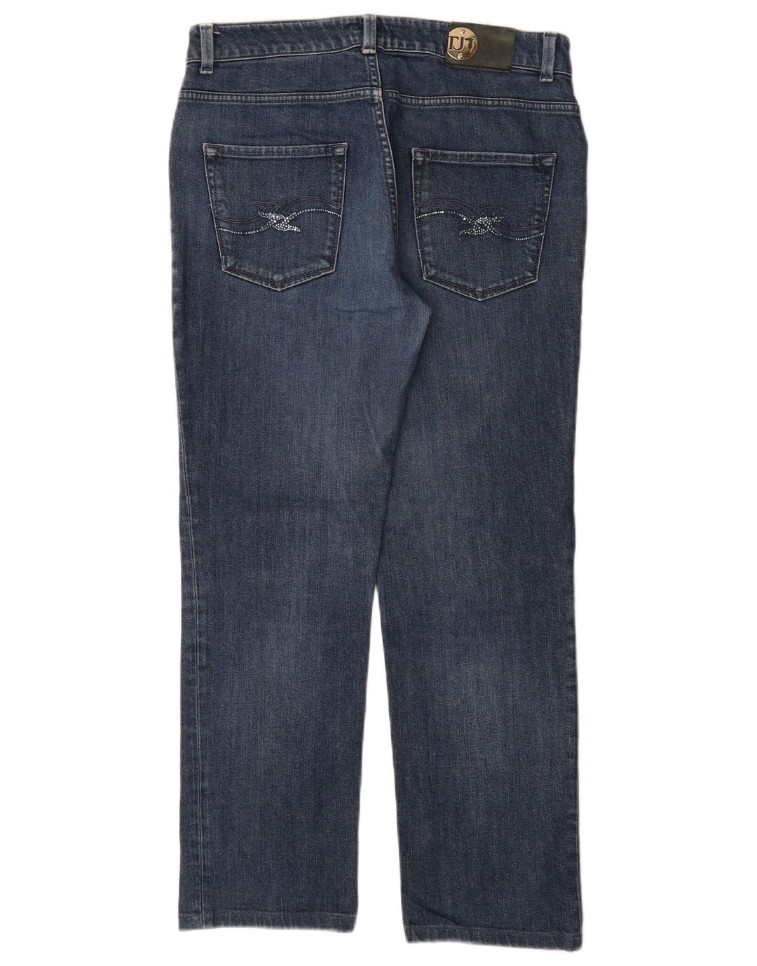 Jeans retos femininos TRUSSARDI W30 L28 algodão azul