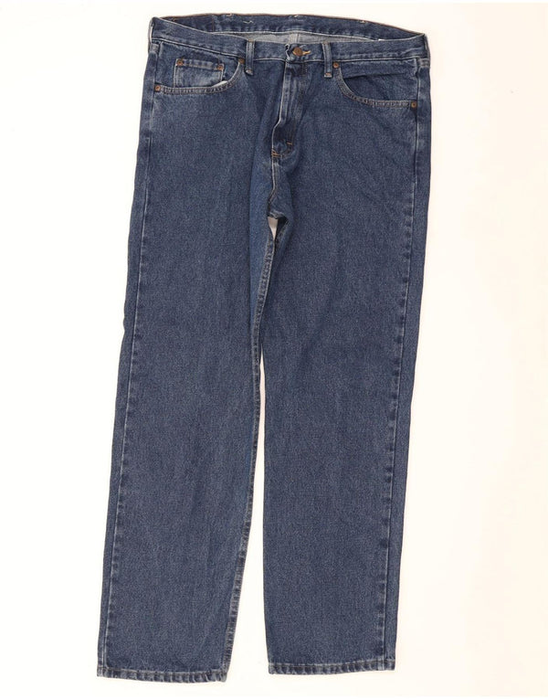 Wrangler Masculino Relaxado Fit Jeans Reta W36 L32 Azul Algodão