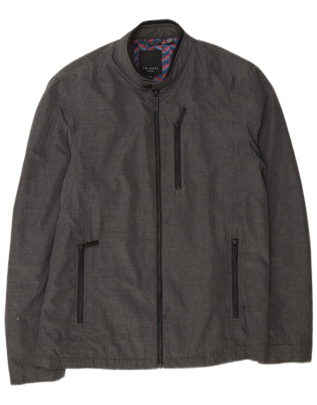 Jaqueta bomber masculina Ted Baker tamanho 2 poliamida cinza pequena