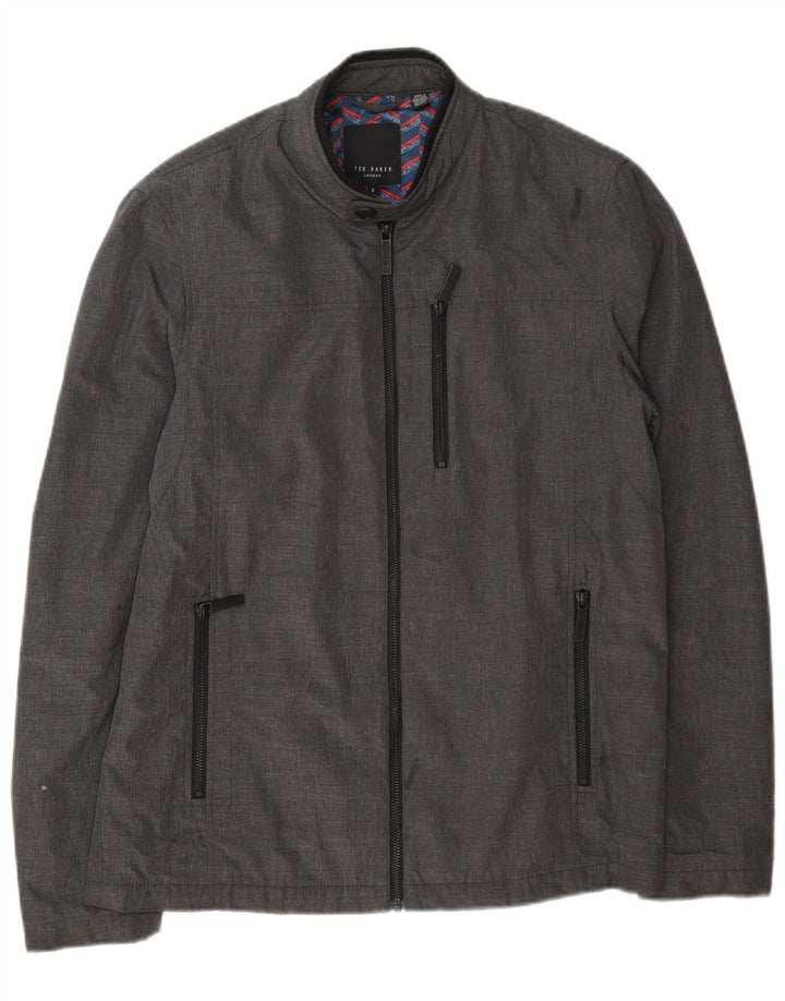 Jaqueta bomber masculina Ted Baker tamanho 2 poliamida cinza pequena