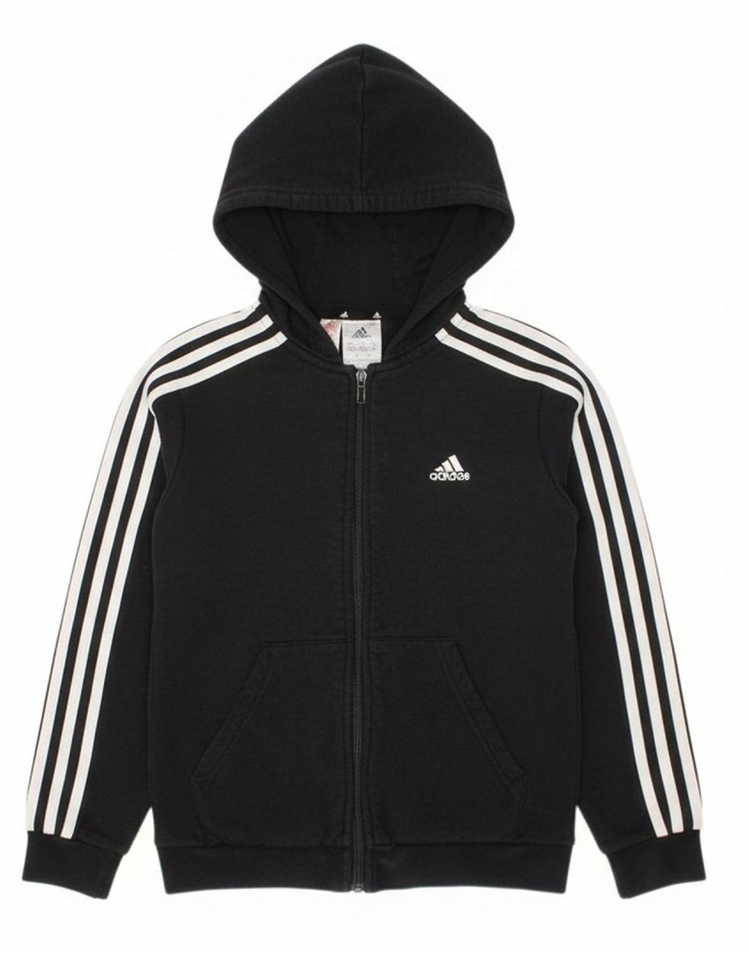 Suéter adidas masculino com capuz e zíper 9-10 anos algodão preto