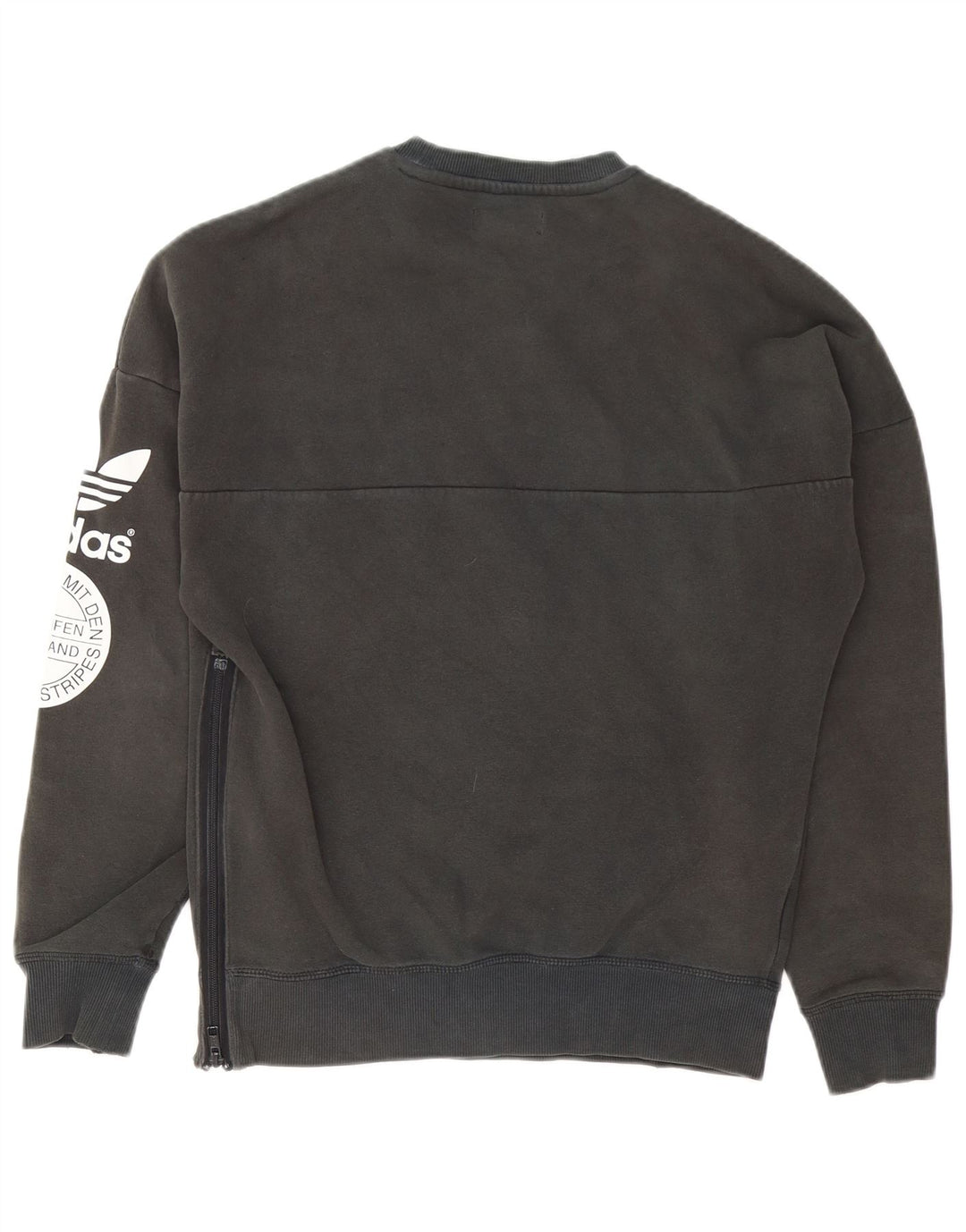 Adidas Mens Graphic Moletom Jumper Pequeno Algodão Cinza