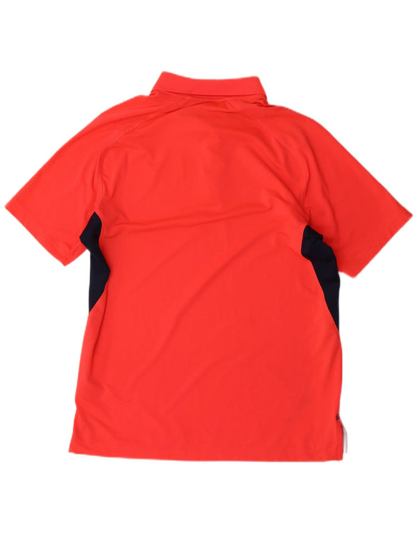 Adidas Mens Climacool Polo Shirt Médio Vermelho Colorblock Poliéster