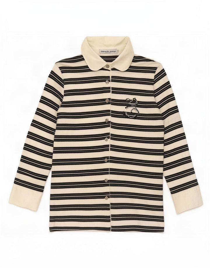 Blusa feminina Emmanuel Schvili manga 3/4 IT 42 listrada branca média