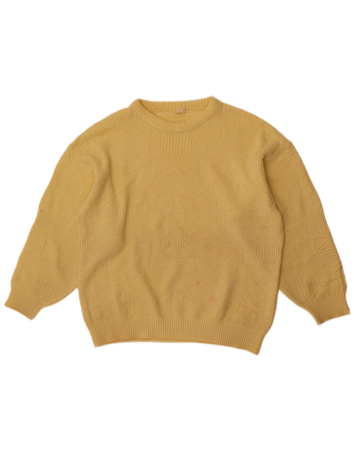 Suéter masculino Mark Astor com gola redonda IT 52 grande amarelo geométrico