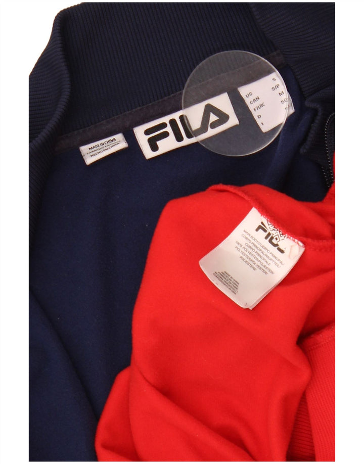 FILA Mens Treino Top Jacket Pequeno Poliéster Colorblock Vermelho