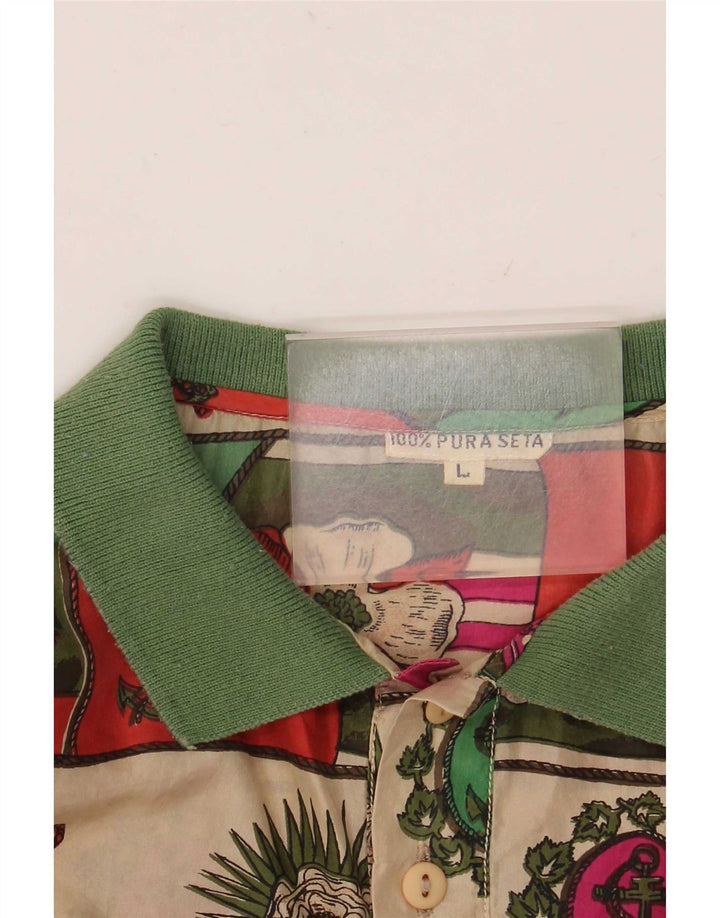 Pulôver vintage masculino com padrão abstrato grande multicolorido