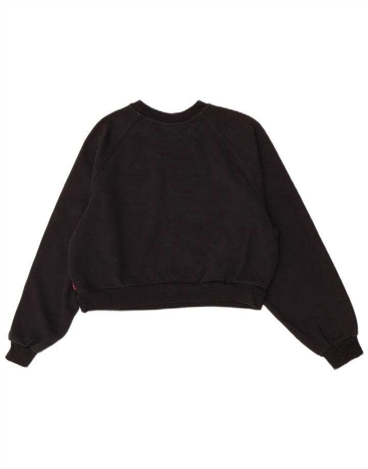 Levi's Womens Crop Oversized Moletom Jumper UK 6 XS Algodão Preto