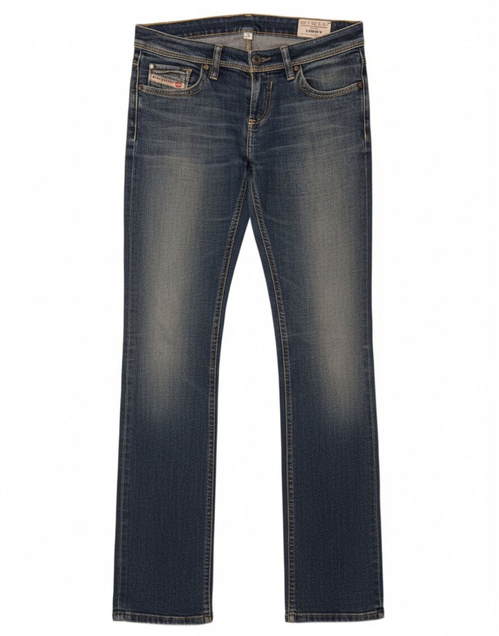 Jeans feminino Diesel Lowky Straight W26 L32 azul marinho algodão