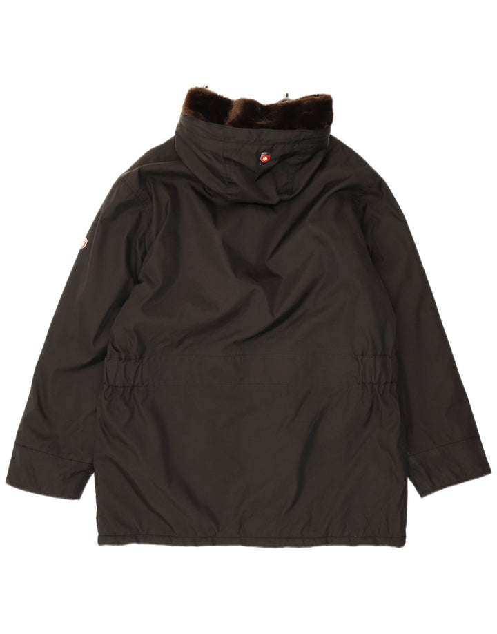 Jaqueta corta-vento masculina com capuz Cape Horn poliéster preto grande Reino Unido 40