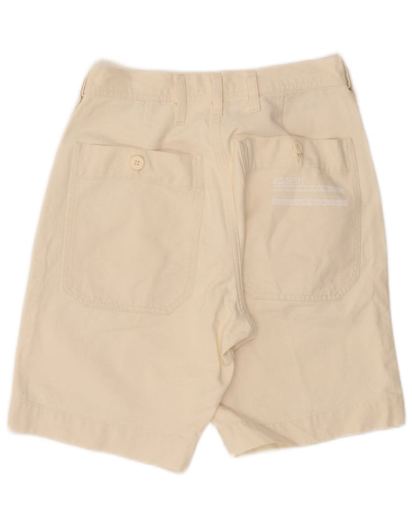 DIESEL Mens Chino Shorts W29 Pequeno Algodão Off White