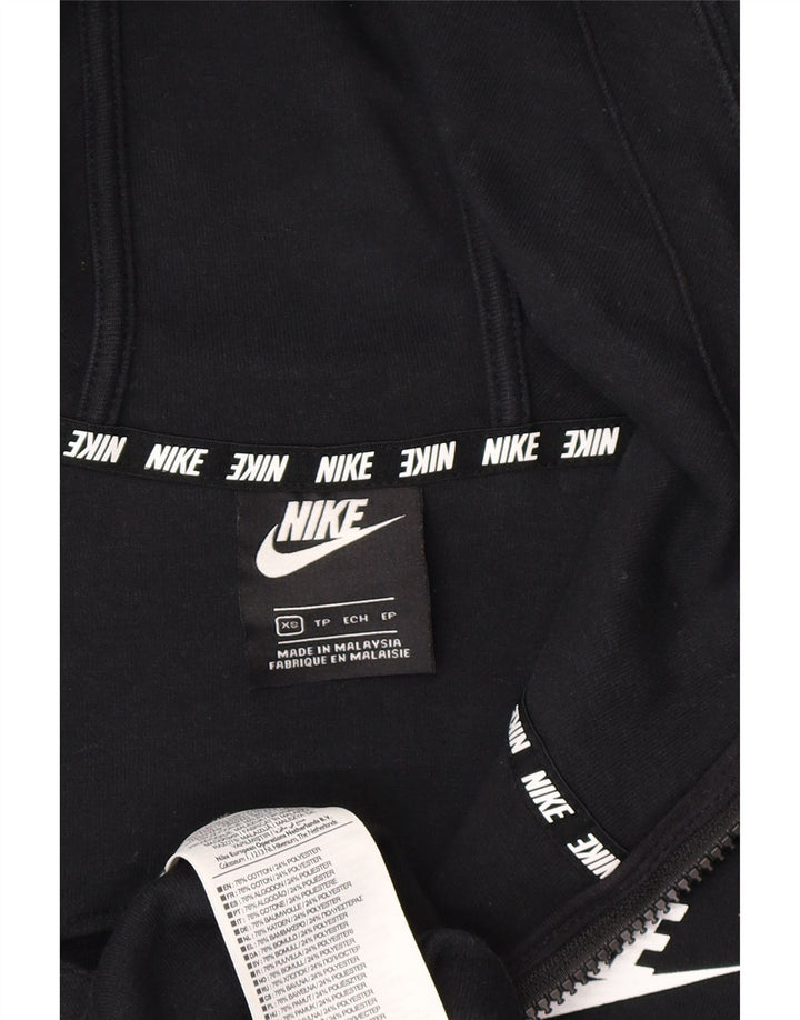 NIKE Womens Zip Hoodie Sweater UK 6 XS Black Cotton Vintage Nike and Second-Hand Nike from Messina Hembry 