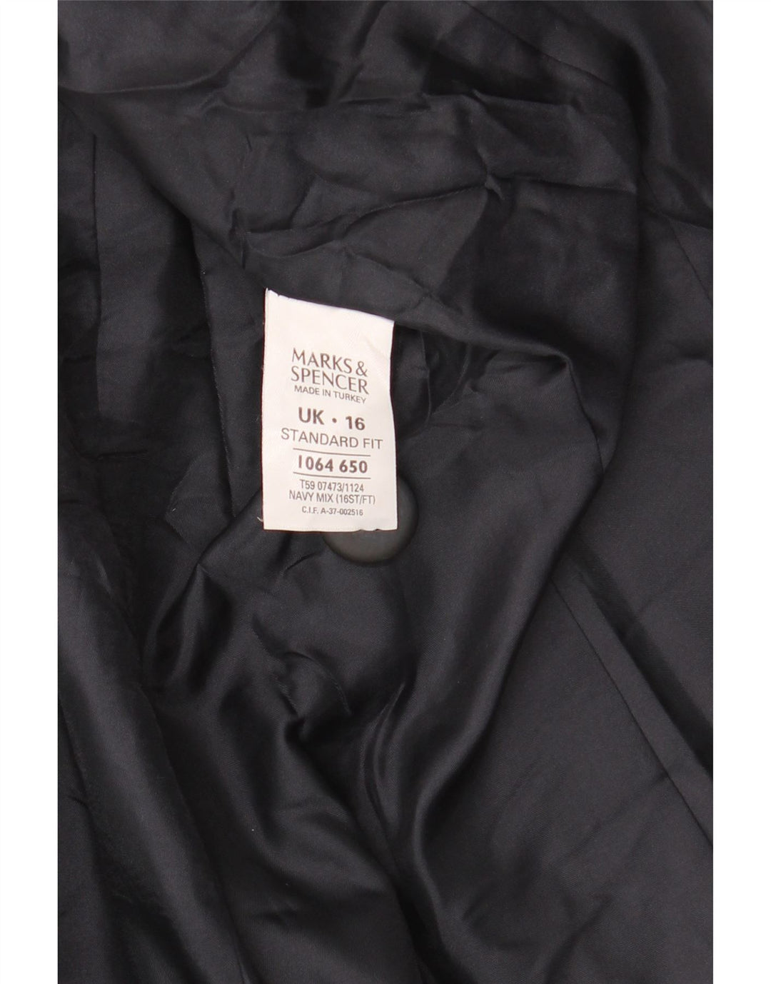 Jaqueta Blazer Padrão Feminina Marks & Spencer Reino Unido 16 Grande Azul Marinho