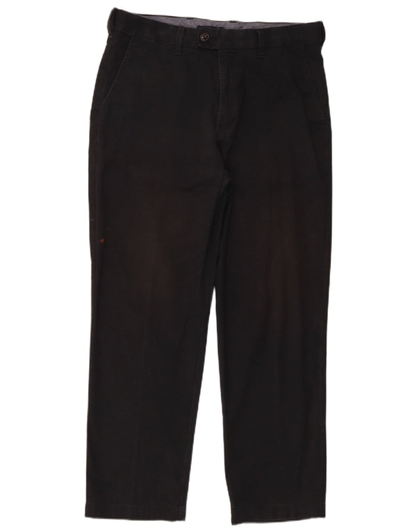 Calça masculina de terno reto Marks & Spencer W34 L29 algodão preto