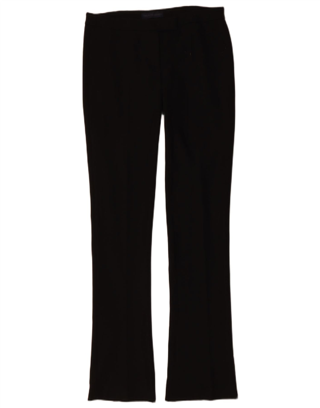 Calça feminina Trussardi Bootcut Suit IT 40 pequena W30 L34 poliéster preto