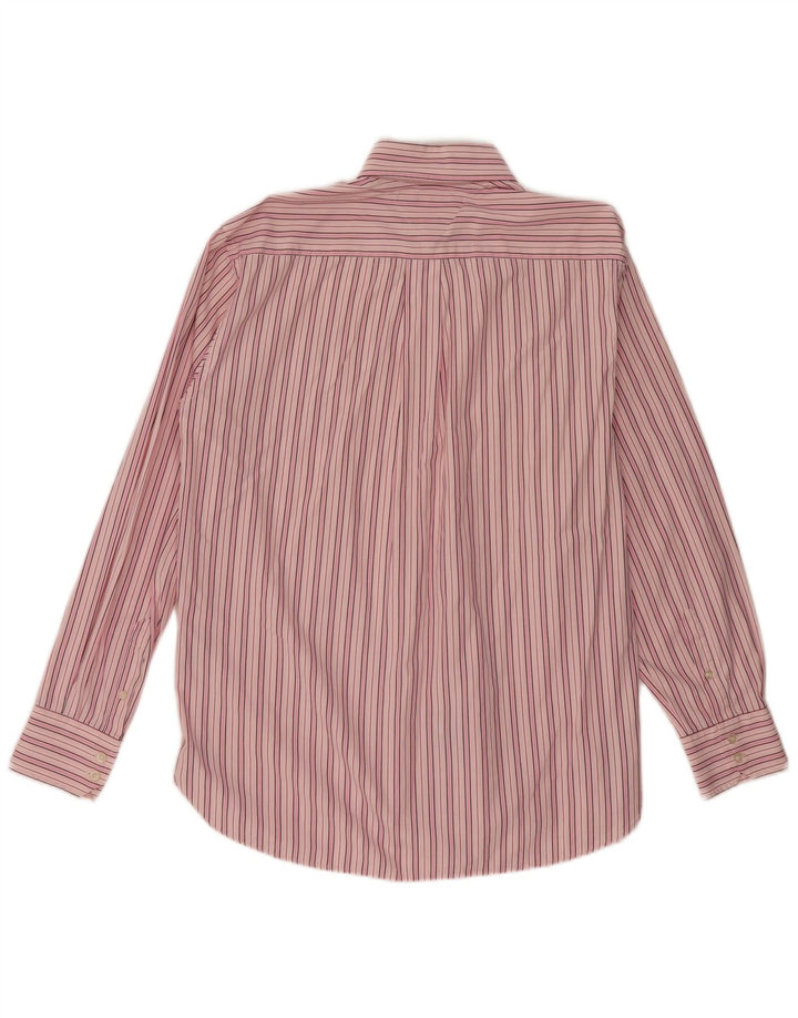 Camisa masculina Tommy Hilfiger média listrada rosa algodão