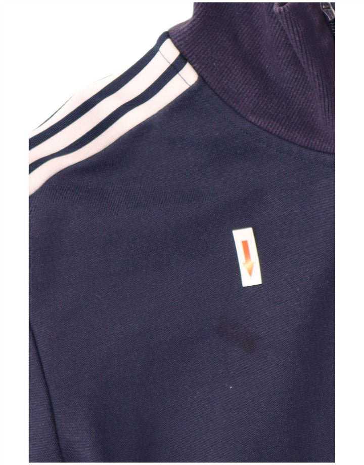 Adidas Mens Tracksuit Top Jacket Médio Azul Marinho Poliéster