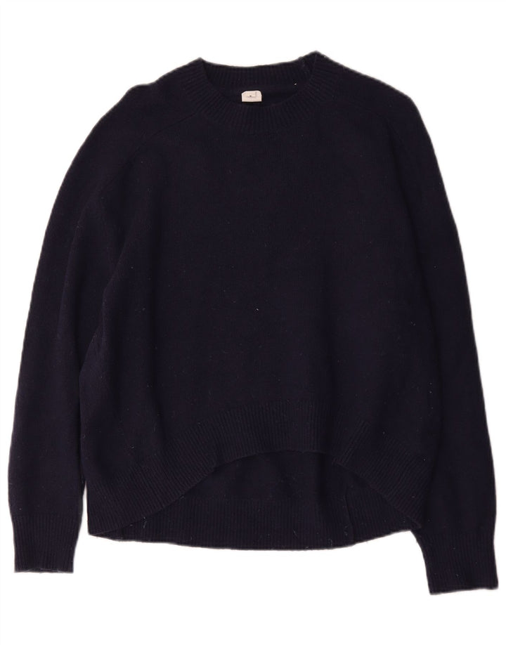 Suéter feminino John Lewis com gola redonda grande, Reino Unido 14, azul marinho médio