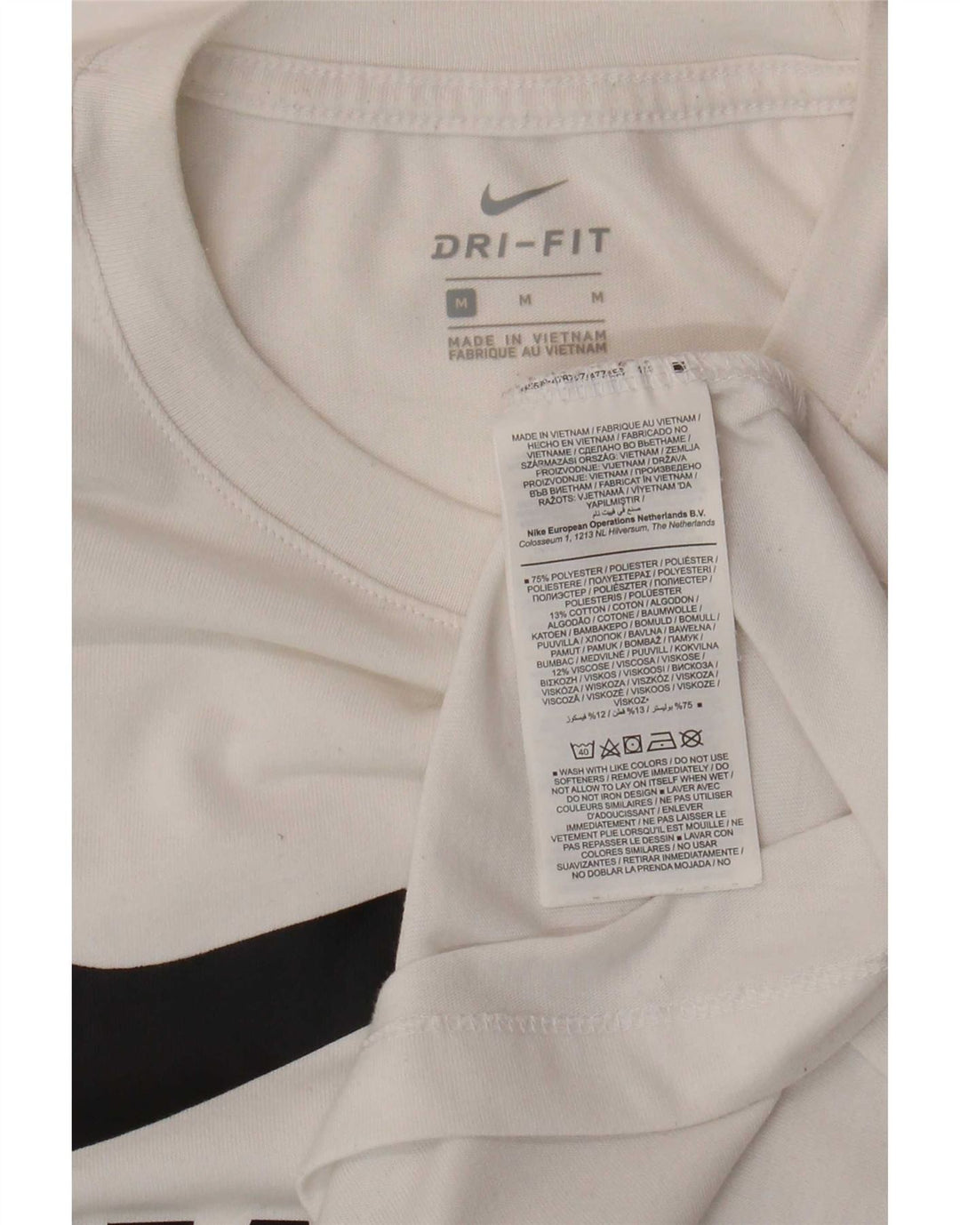 Camiseta Nike Feminina Dri Fit Graphic Top UK 12 Médio Branco Poliéster