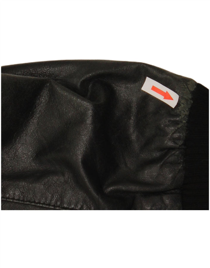 Sasch Jaqueta Feminina De Couro Crop UK 14 Médio Preto