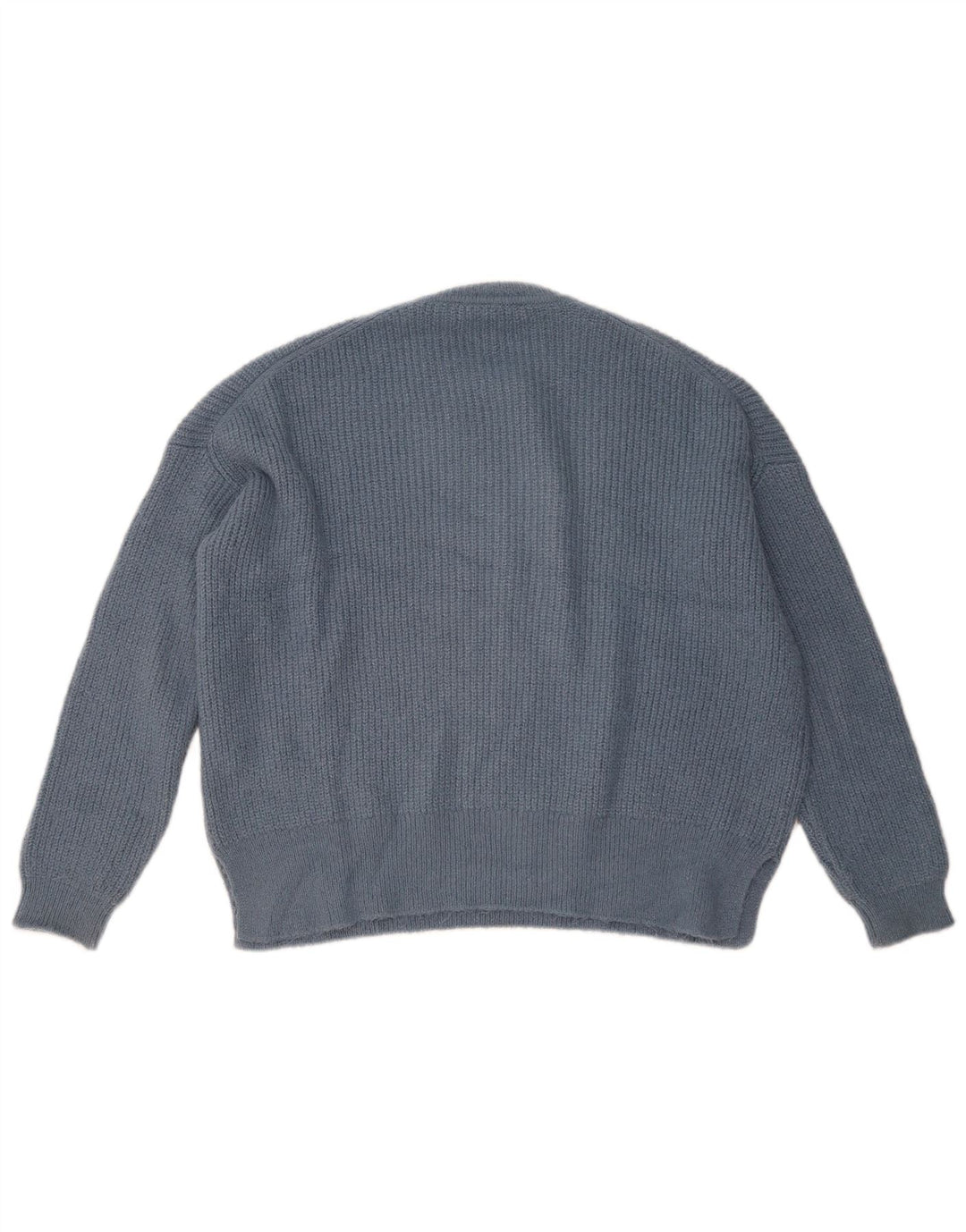 ZARA Suéter feminino oversized com gola redonda Reino Unido 10 pequeno azul marinho