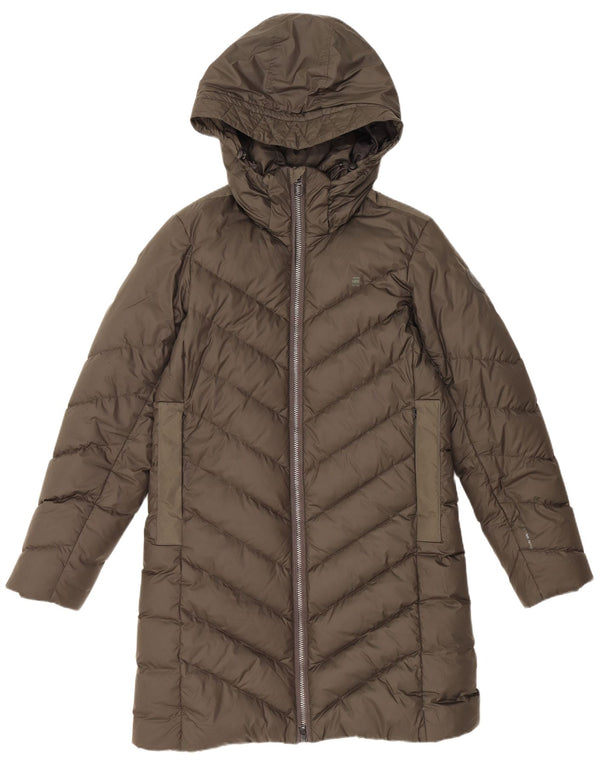 Casaco acolchoado com capuz feminino G-STAR UK 14 poliéster cáqui médio