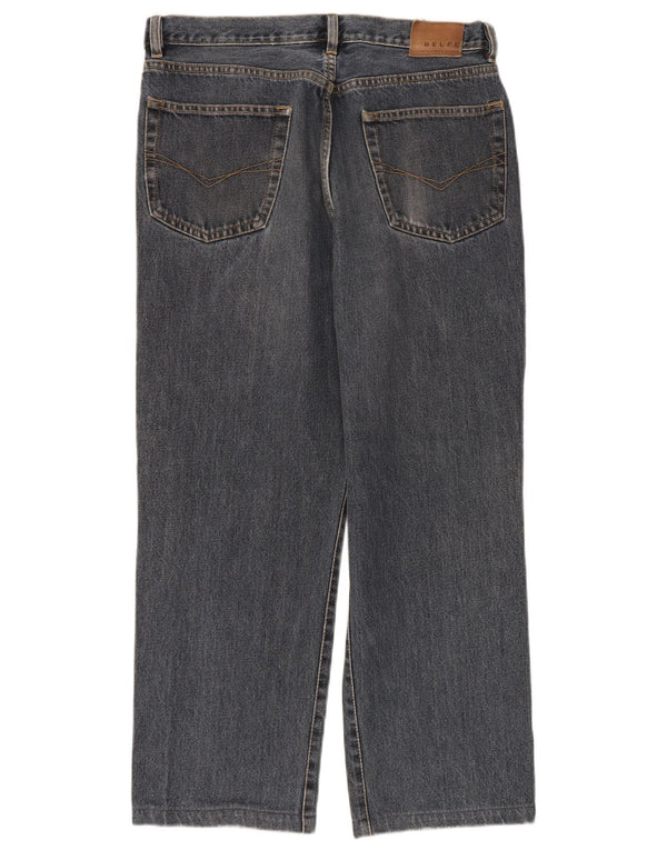 Belfe Calça jeans masculina cortada W33 L26 algodão azul