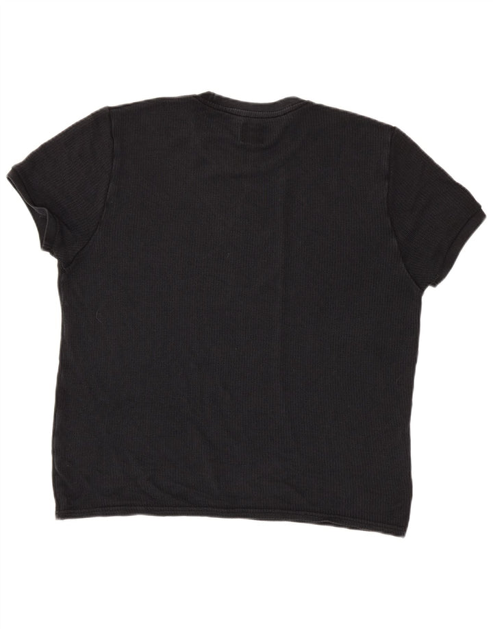 Camiseta feminina de malha Zara UK 16 grande preta