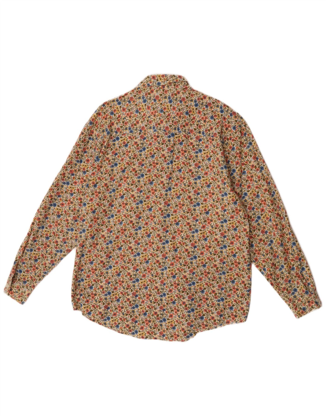 Camisa feminina vintage IT 42/44 grande algodão floral multicolorido