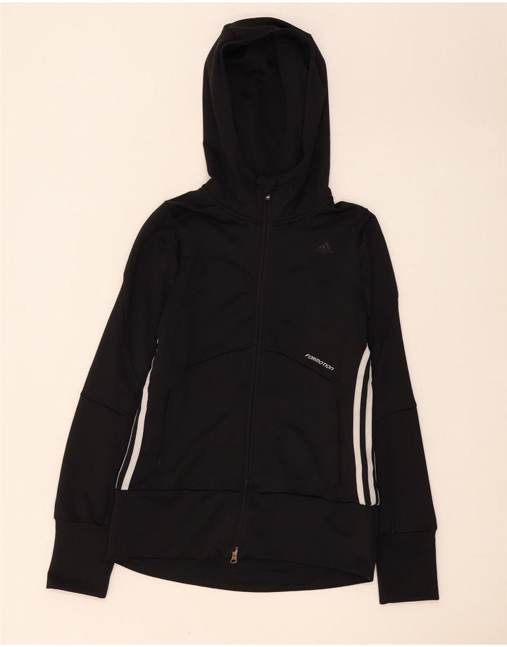Adidas Womens Clima 365 Zip Hoodie Sweater UK 12 Médio Preto Poliéster